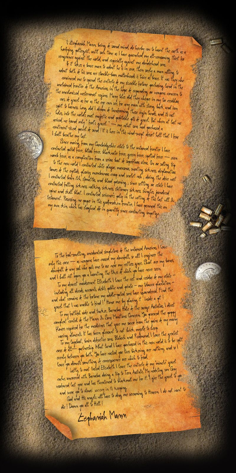 the last will and testament of one Mr Zepheniah Mann. Only here to break up the paragraphs a bit.